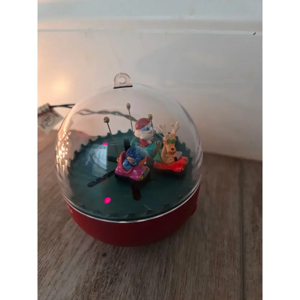 1987 Hallmark Keepsake Magic Ornament Kringle's Bumper Cars- Tested Motion Light